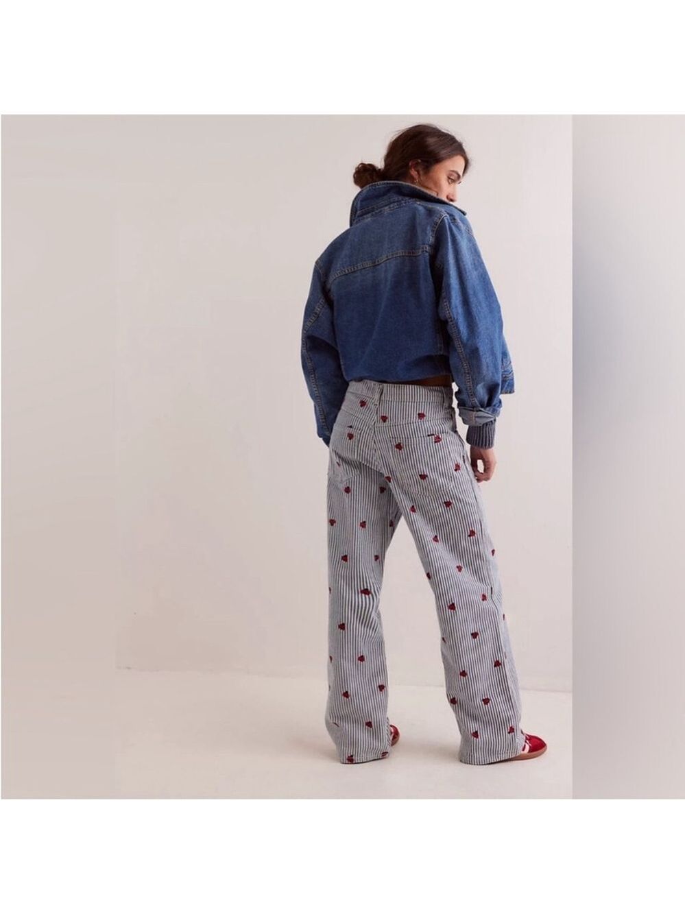 Free People We the Free Bugged Out Embroidered Straight Jeans Size 27